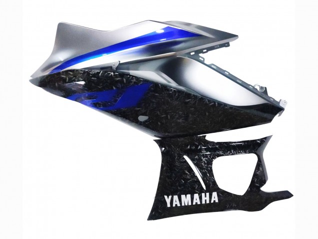 2022-2024 Marble Black Silver Blue Forged Carbon Fiber Style Yamaha YZF R3/R25 Motorcycle Fairings UK