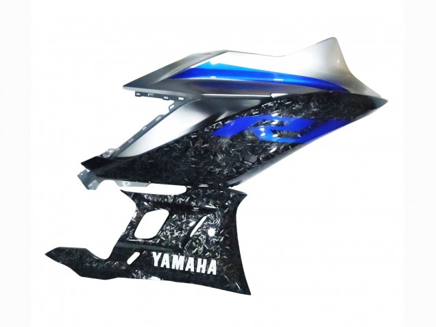 2022-2024 Marble Black Silver Blue Forged Carbon Fiber Style Yamaha YZF R3/R25 Motorcycle Fairings UK