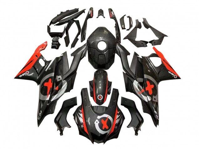 2022-2024 Black Carbon Fiber Style Red Silver Yamaha YZF R3/R25 Motorcycle Fairings UK