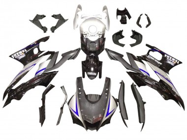 Buy 2022-2024 Silver Blue Black Carbon Fiber Style Yamaha YZF R3/R25 Motorcycle Fairing Kits UK