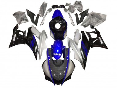 Buy 2022-2024 Silver Blue Black Carbon Fiber Style Yamaha YZF R3/R25 Motorcycle Fairing UK