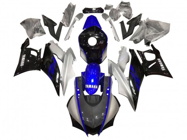 2022-2024 Silver Blue Black Carbon Fiber Style Yamaha YZF R3/R25 Motorcycle Fairing UK