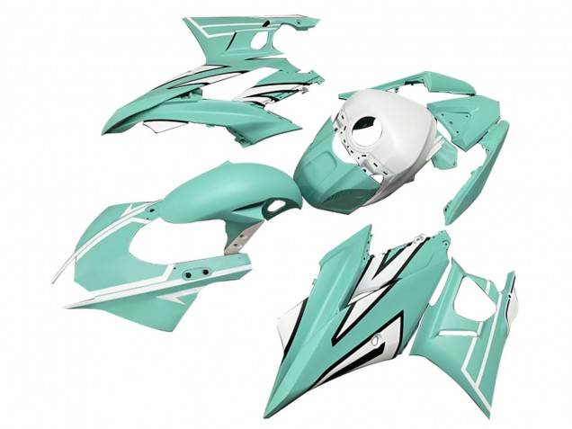2022-2024 Light Green White Black Stripe Yamaha YZF R3/R25 Motorcycle Fairings UK