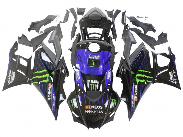 2022-2024 Blue Green Black Monster Yamalube ENEOS Yamaha YZF R3/R25 Motorcycle Fairings UK