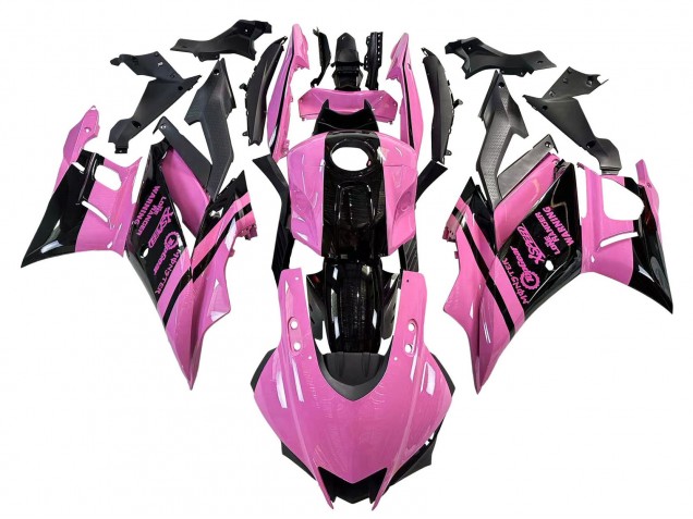 2022-2024 Pink Glossy Black Monster Yamaha YZF R3/R25 Motorcycle Fairings UK