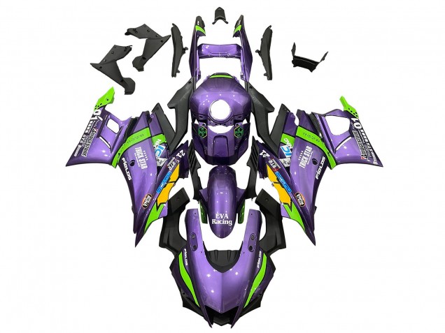 2022-2024 Purple Green Yellow Trick Star EVA Racing 21 Yamaha YZF R3/R25 Motorcycle Fairings UK