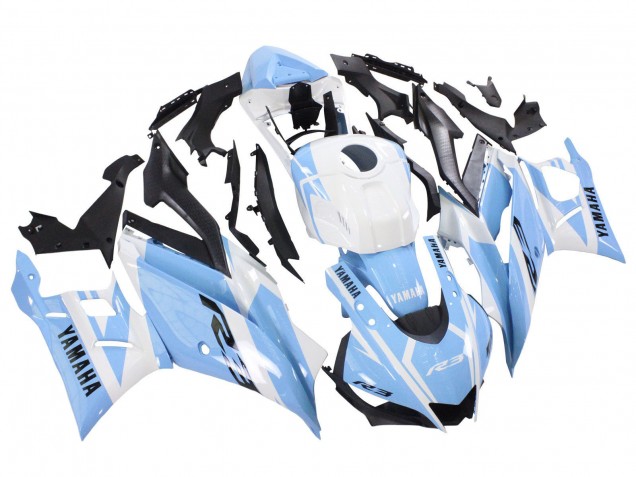 2022-2024 White Light Blue Yamaha YZF R3/R25 Motorcycle Fairings UK