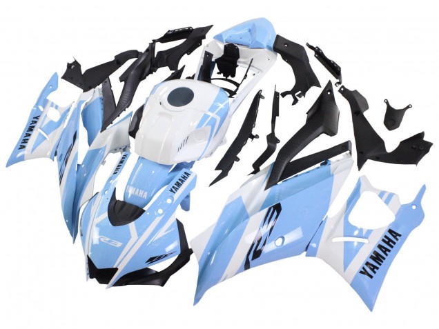 2022-2024 White Light Blue Yamaha YZF R3/R25 Motorcycle Fairings UK