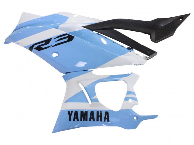 2022-2024 White Light Blue Yamaha YZF R3/R25 Motorcycle Fairings UK