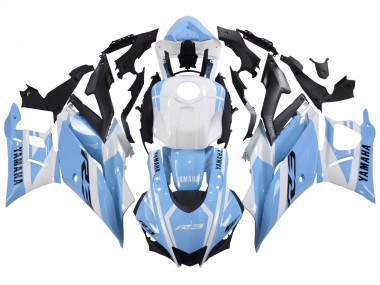 Buy 2022-2024 White Light Blue Yamaha YZF R3/R25 Motorcycle Fairings UK