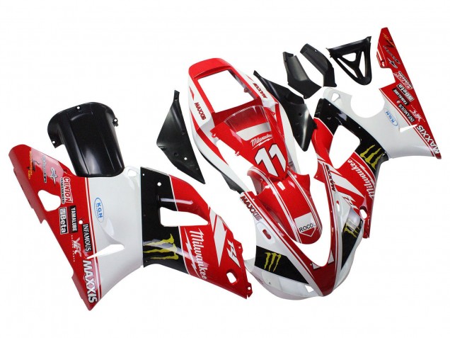 1998-1999 Red White Black Yellow Monster Milwaukee MAXXIS 11 Yamaha YZF 1000 R1 Motorcycle Fairings UK