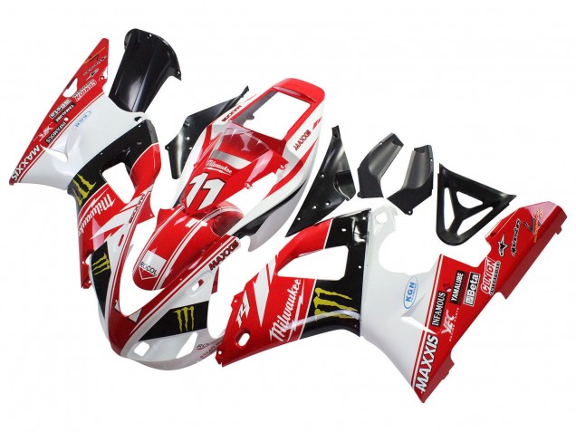 1998-1999 Red White Black Yellow Monster Milwaukee MAXXIS 11 Yamaha YZF 1000 R1 Motorcycle Fairings UK