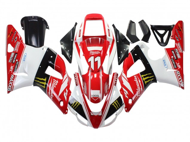1998-1999 Red White Black Yellow Monster Milwaukee MAXXIS 11 Yamaha YZF 1000 R1 Motorcycle Fairings UK