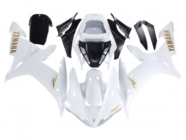 2002-2003 White Gold Decals Yamaha YZF 1000 R1 Motorcycle Fairings UK
