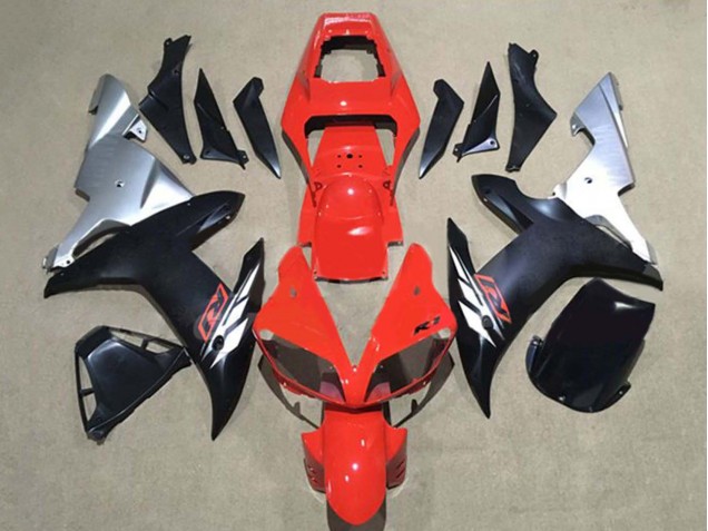 2002-2003 RedSilver Matte Black Yamaha YZF 1000 R1 Motorcycle Fairings UK