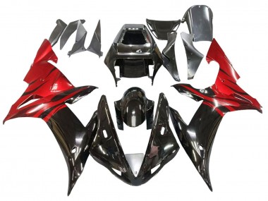 Buy 2002-2003 Glossy Black Red Flame Yamaha YZF 1000 R1 Motorcycle Fairings UK