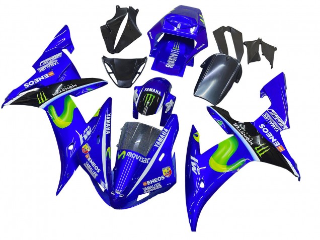 2002-2003 Blue Black Green MoviStar ENEOS Monster Yamaha YZF 1000 R1 Motorcycle Fairings UK