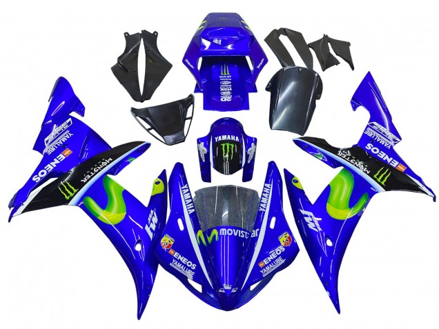 2002-2003 Blue Black Green MoviStar ENEOS Monster Yamaha YZF 1000 R1 Motorcycle Fairings UK