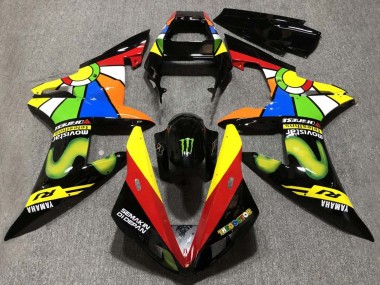 Buy 2002-2003 Glossy Black Red Yellow Green Movistar Semakin Didepan Yamaha YZF 1000 R1 Motorcycle Fairings UK