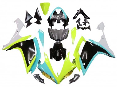 Buy 2007-2008 Light Blue Lime Green Black Yamaha YZF 1000 R1 Motorcycle Fairings UK