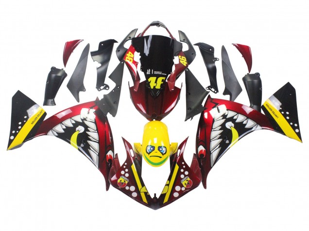 2009-2011 Red Yellow Black Shark 46 Yamaha YZF 1000 R1 Motorcycle Fairings UK
