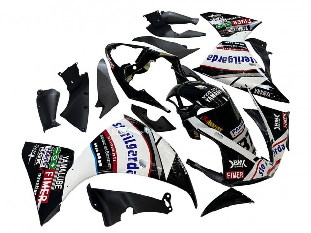 2009-2011 Glossy Black White Red Volvo Fimer Yamalube 87 Yamaha YZF 1000 R1 Motorcycle Fairings UK