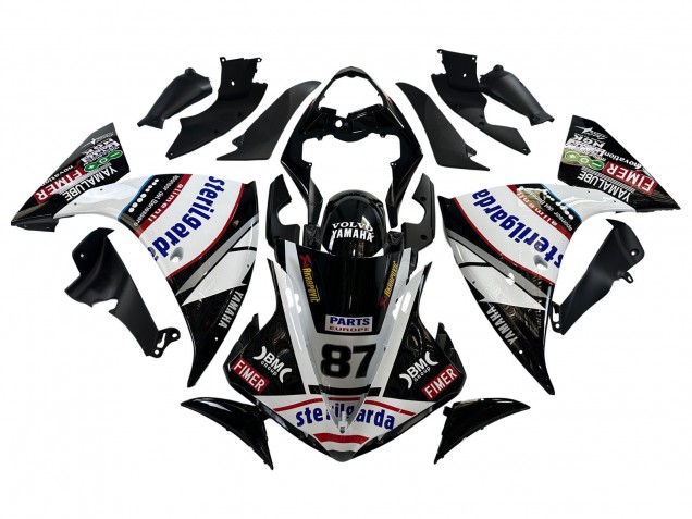 2009-2011 Glossy Black White Red Volvo Fimer Yamalube 87 Yamaha YZF 1000 R1 Motorcycle Fairings UK