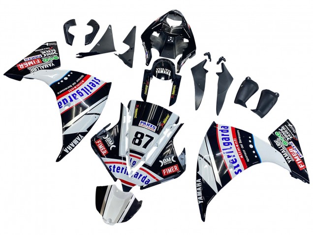 2012-2014 Glossy Black White Red Fimer Yamalube Sterilgarda 87 Yamaha YZF 1000 R1 Motorcycle Fairings UK