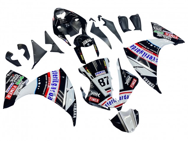 2012-2014 Glossy Black White Red Fimer Yamalube Sterilgarda 87 Yamaha YZF 1000 R1 Motorcycle Fairings UK
