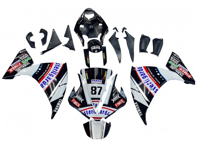 2012-2014 Glossy Black White Red Fimer Yamalube Sterilgarda 87 Yamaha YZF 1000 R1 Motorcycle Fairings UK