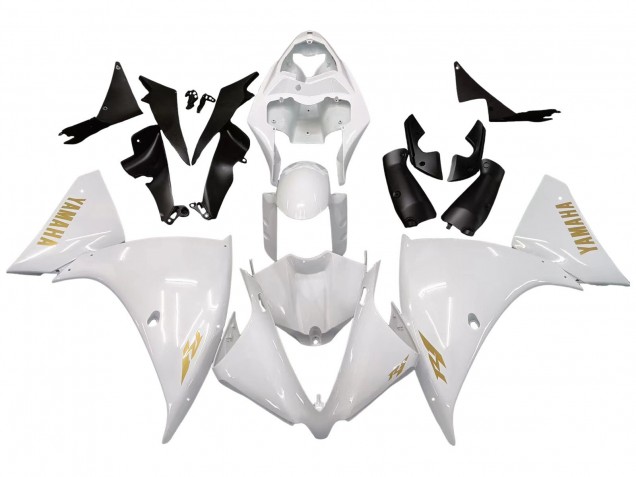 2012-2014 White Gold Decals Yamaha YZF 1000 R1 Motorcycle Fairings UK