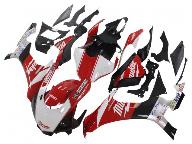 2015-2019 White Red Black Milwaukee Yamaha YZF 1000 R1 Motorcycle Fairing UK