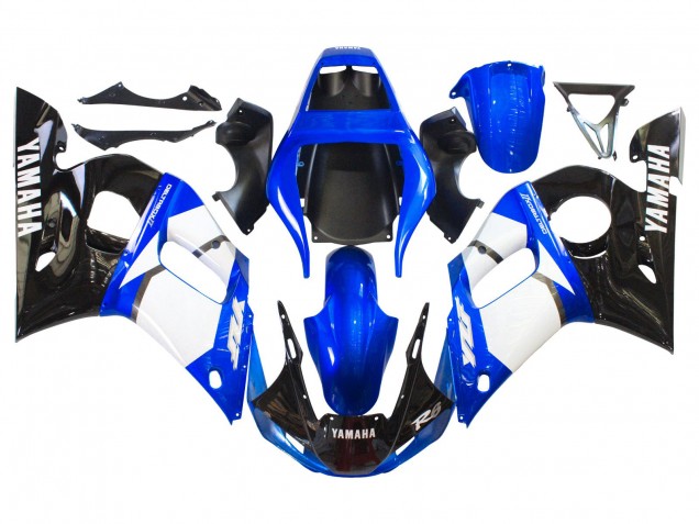 1998-2002 White Blue Glossy Black Yamaha YZF 600 R6 Motorcycle Fairings UK