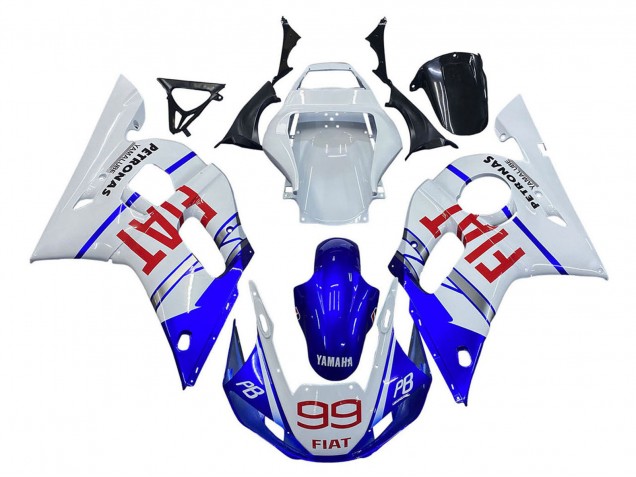 1998-2002 White Blue Red Fiat 99 Yamaha YZF 600 R6 Motorcycle Fairings UK