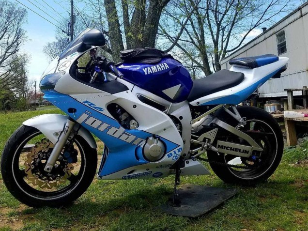 1998-2002 White Blue Jordan Yamaha YZF 600 R6 Motorcycle Fairings UK