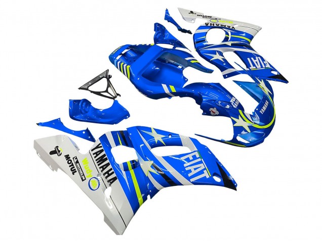 1998-2002 White Blue Neon Yellow Fiat Motul Michelin Yamaha YZF 600 R6 Motorcycle Fairings UK