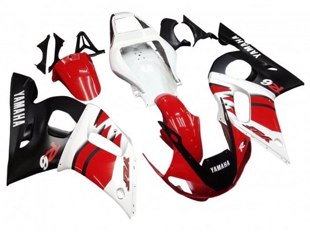 1998-2002 White Red Glossy Black Yamaha YZF 600 R6 Motorcycle Fairings UK