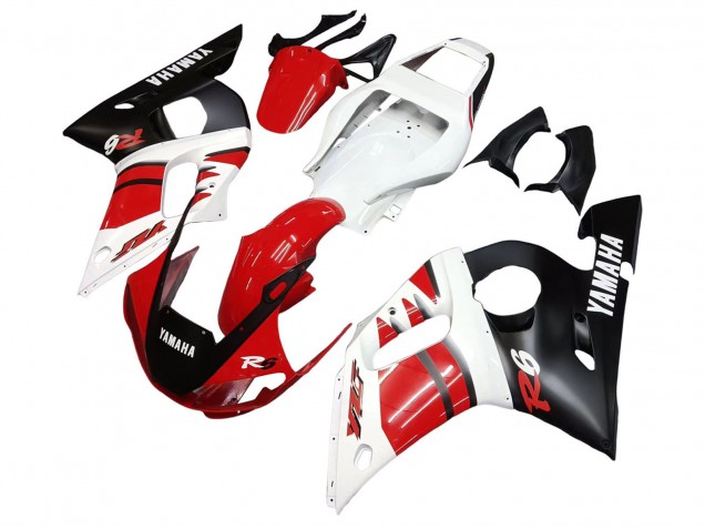 1998-2002 White Red Glossy Black Yamaha YZF 600 R6 Motorcycle Fairings UK