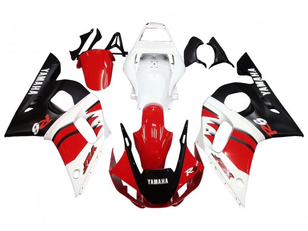 1998-2002 White Red Glossy Black Yamaha YZF 600 R6 Motorcycle Fairings UK