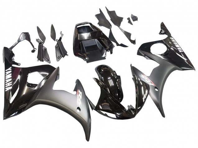 2003-2004 Glossy Black Matte Black White Decals Yamaha YZF R6 Motorcycle Fairings UK