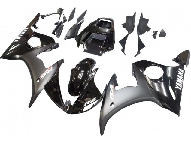 2003-2004 Glossy Black Matte Black White Decals Yamaha YZF R6 Motorcycle Fairings UK