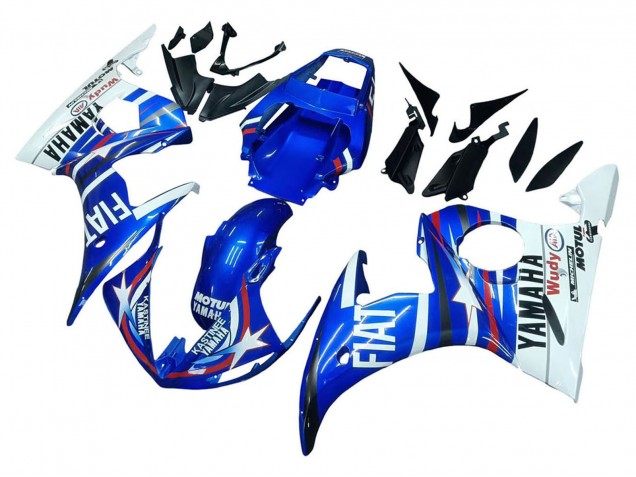 2006-2009 White Blue Fiat Motul Kastinee Yamaha YZF R6S Motorcycle Fairings UK
