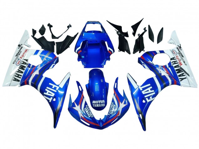 2006-2009 White Blue Fiat Motul Kastinee Yamaha YZF R6S Motorcycle Fairings UK