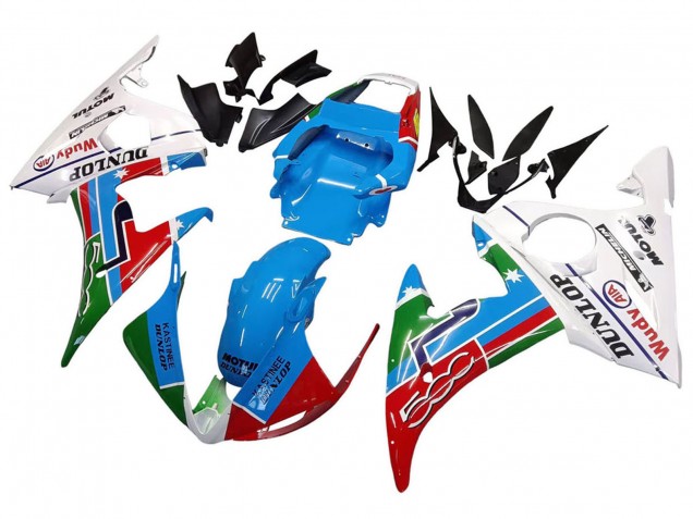 2006-2009 White Blue Green Red Kastinee Dunlop Motul Yamaha YZF R6S Motorcycle Fairings UK