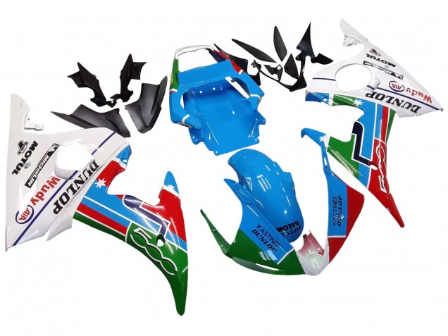 2006-2009 White Blue Green Red Kastinee Dunlop Motul Yamaha YZF R6S Motorcycle Fairings UK