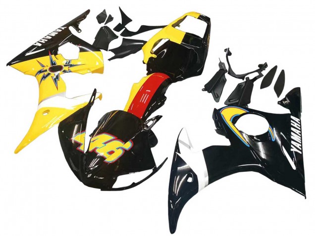 2006-2009 Yellow Red Glossy Black 46 Yamaha YZF R6S Motorcycle Fairings UK