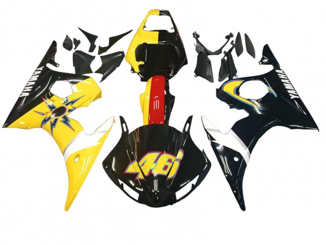 2006-2009 Yellow Red Glossy Black 46 Yamaha YZF R6S Motorcycle Fairings UK