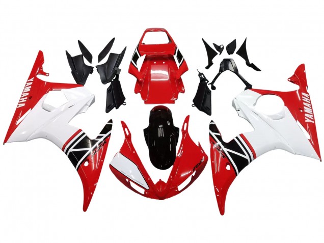 2003-2004 White Red Glossy Black Yamaha YZF R6 Motorcycle Fairing UK