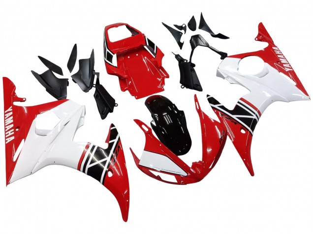2006-2009 White Red Glossy Black Yamaha YZF R6S Motorcycle Fairing UK