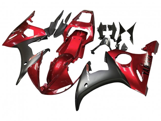 2006-2009 Red Matte Black Yamaha YZF R6S Motorcycle Fairing Kits UK